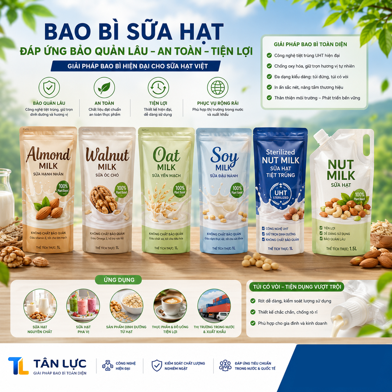 Bao bì sữa hạt tiệt trùng